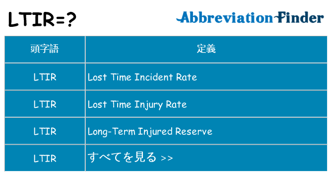 ltir は何の略します。