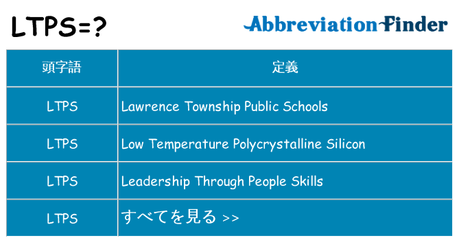 ltps は何の略します。