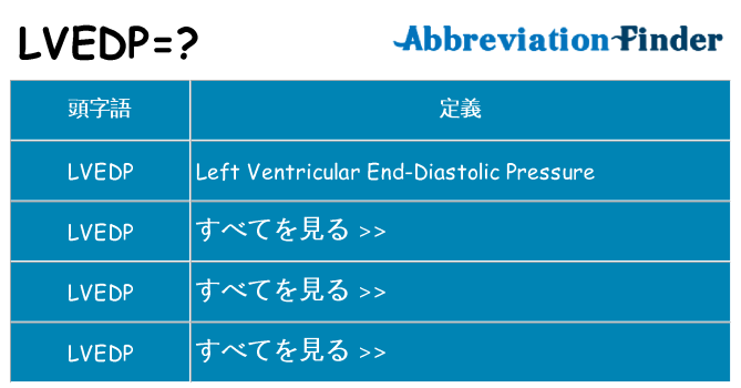 lvedp は何の略します。