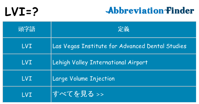 lvi は何の略します。