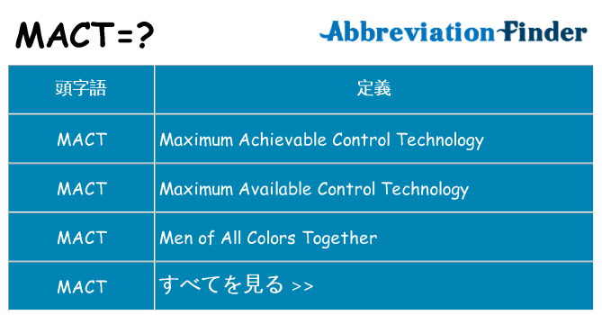 mact は何の略します。