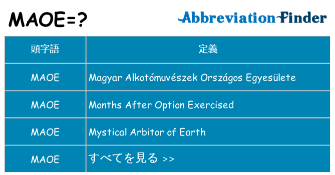 maoe は何の略します。
