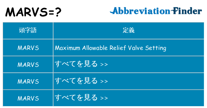 marvs は何の略します。