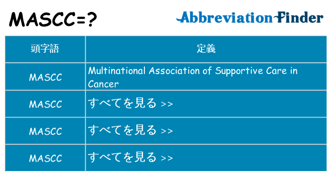 mascc は何の略します。