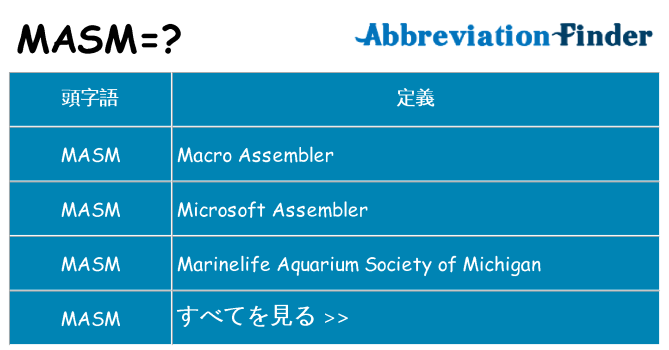 masm は何の略します。