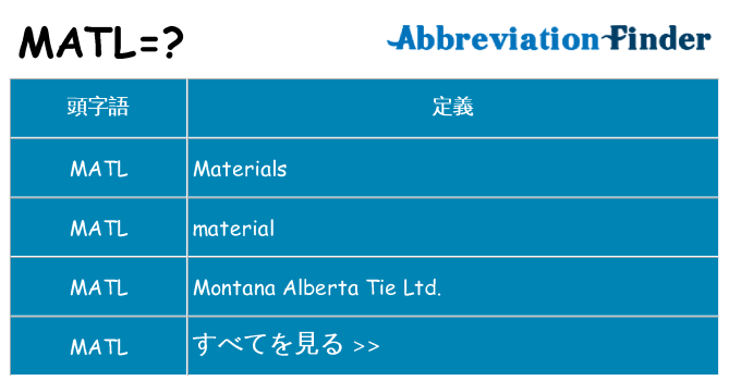 matl は何の略します。