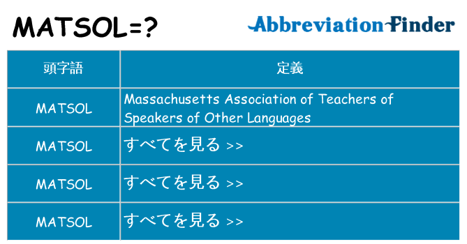 matsol は何の略します。