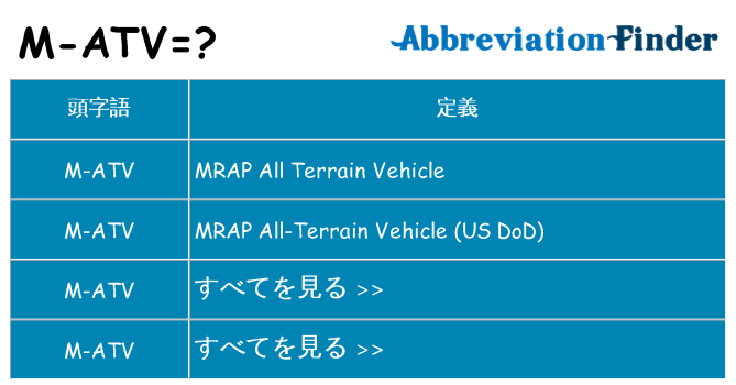 m-atv は何の略します。