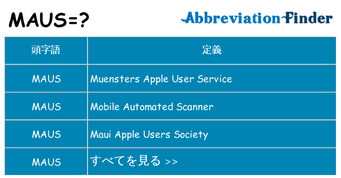 maus は何の略します。