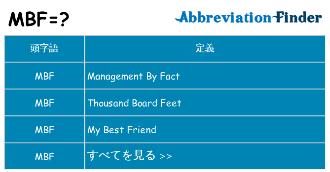 mbf は何の略します。
