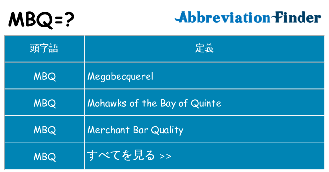 mbq は何の略します。