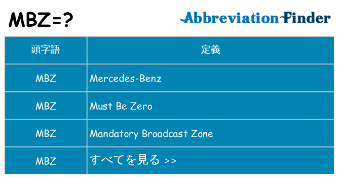 mbz は何の略します。