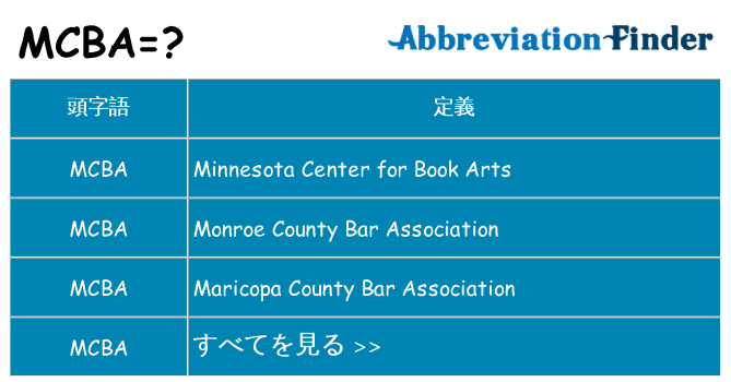 mcba は何の略します。