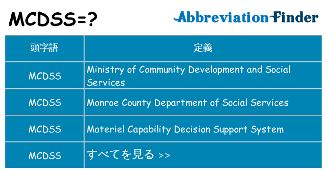 mcdss は何の略します。