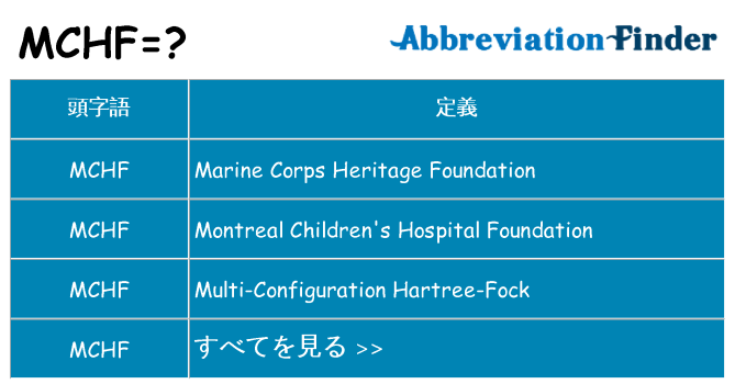 mchf は何の略します。