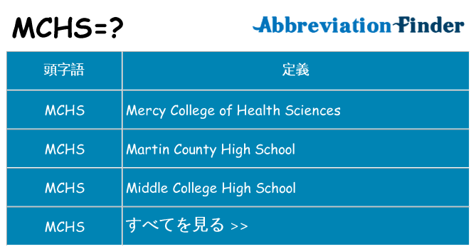 mchs は何の略します。