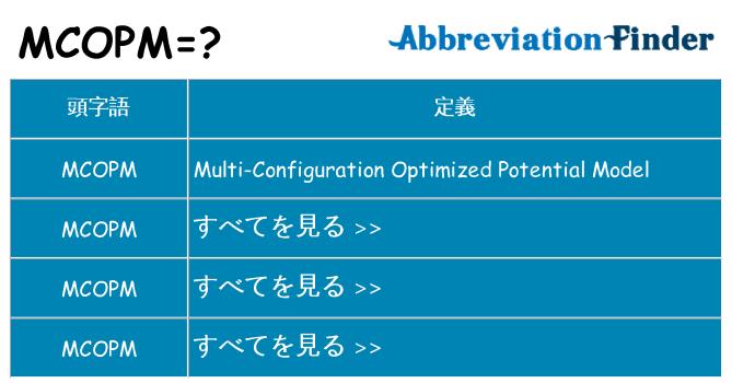 mcopm は何の略します。