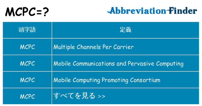 mcpc は何の略します。
