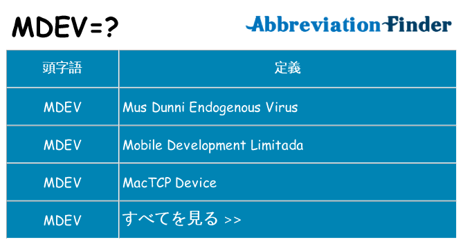 mdev は何の略します。