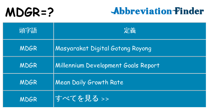 mdgr は何の略します。