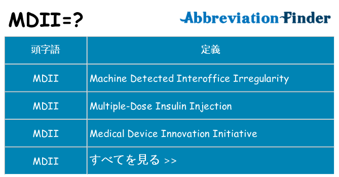 mdii は何の略します。