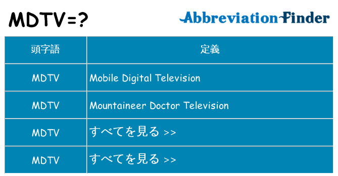 mdtv は何の略します。