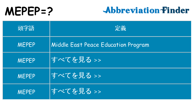 mepep は何の略します。