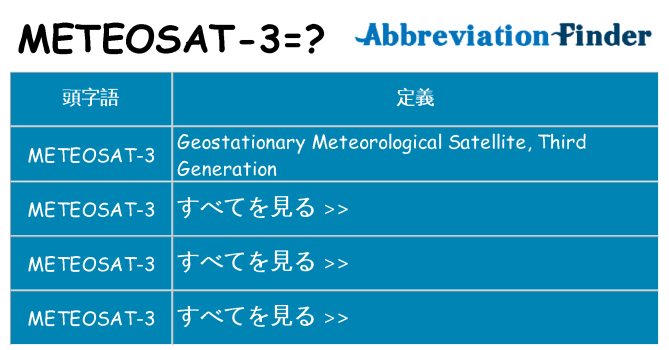 meteosat-3 は何の略します。
