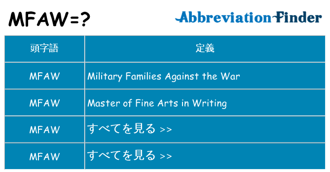 mfaw は何の略します。