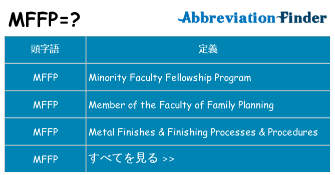 mffp は何の略します。