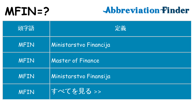 mfin は何の略します。