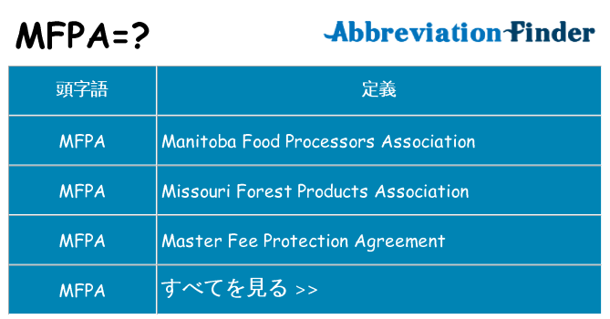 mfpa は何の略します。
