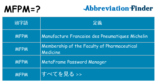 mfpm は何の略します。