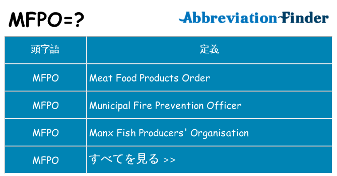 mfpo は何の略します。