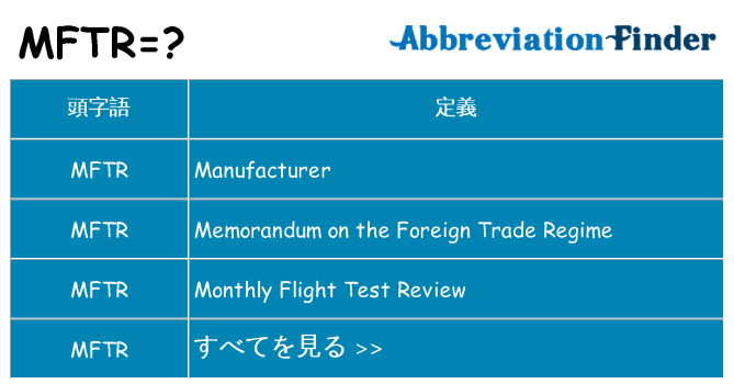 mftr は何の略します。