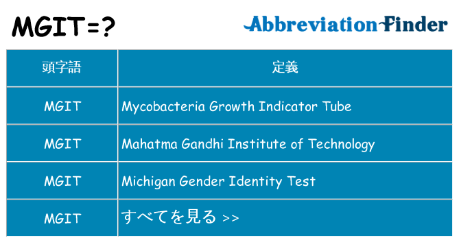 mgit は何の略します。