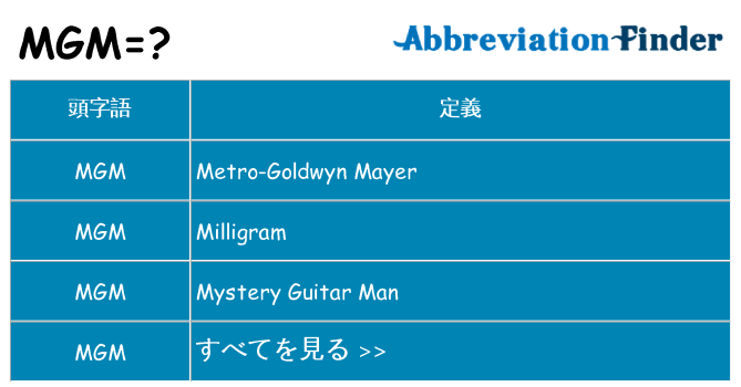 mgm は何の略します。