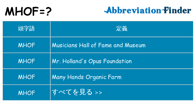 mhof は何の略します。