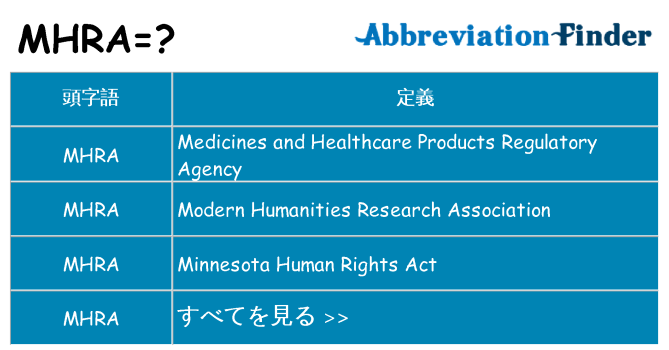 mhra は何の略します。