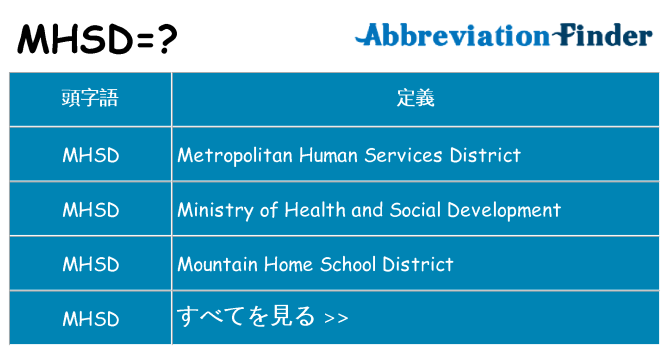 mhsd は何の略します。