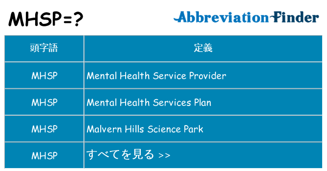 mhsp は何の略します。
