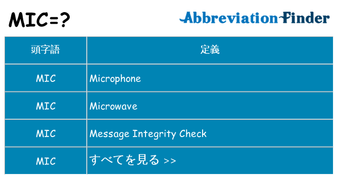 mic は何の略します。