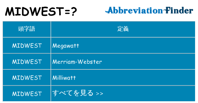midwest は何の略します。