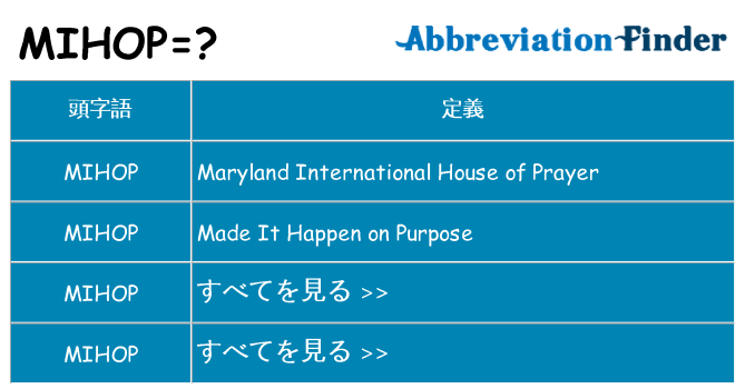 mihop は何の略します。