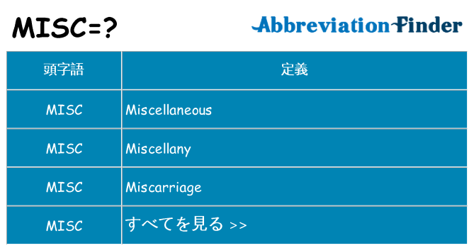 misc は何の略します。