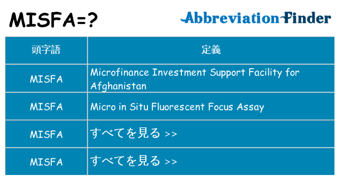 misfa は何の略します。