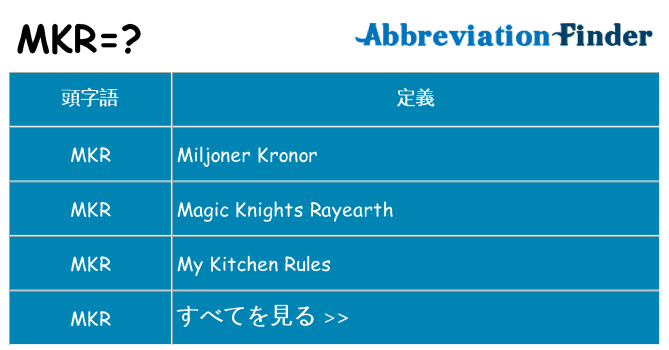 mkr は何の略します。
