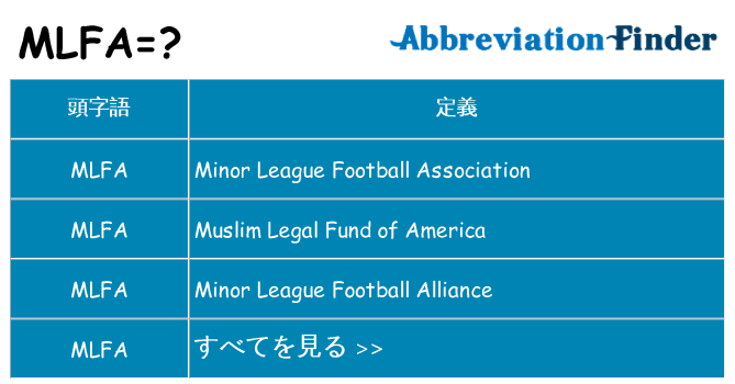 mlfa は何の略します。
