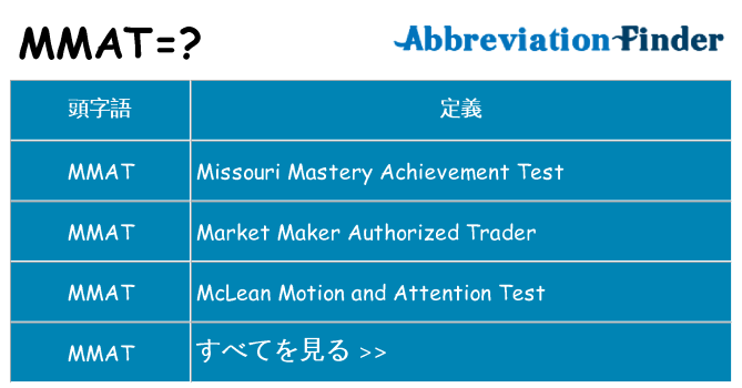 mmat は何の略します。