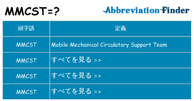 mmcst は何の略します。